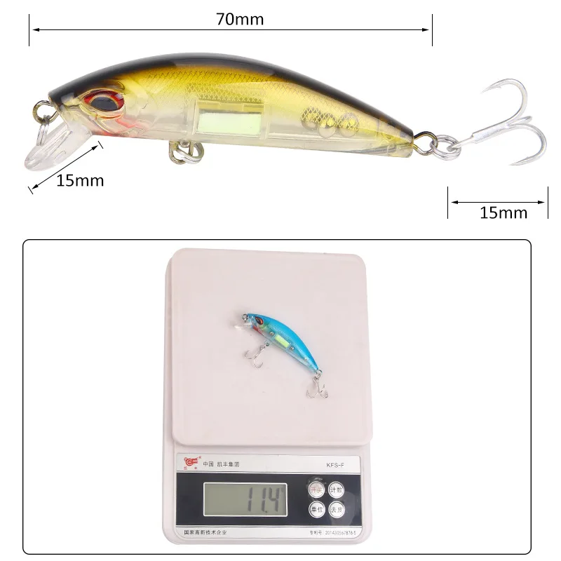 3D Eyes Luminous Minnow Fishin - Fishing Lure Crankbait 评论和价格