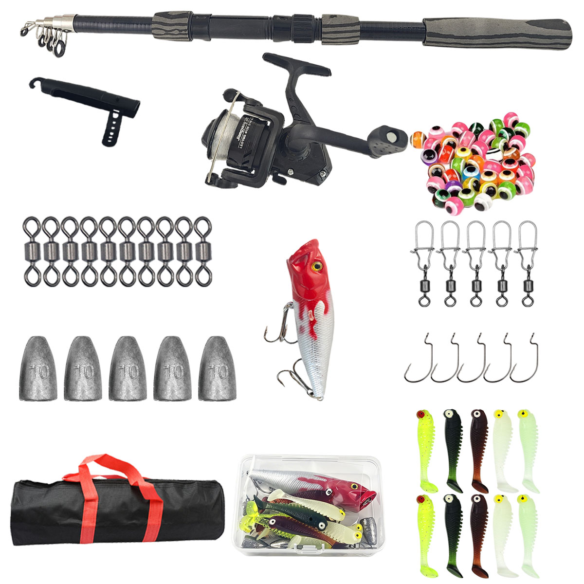 Portable Telescopic Fishing Ro - Fishing Lure Spinner 评论和价格