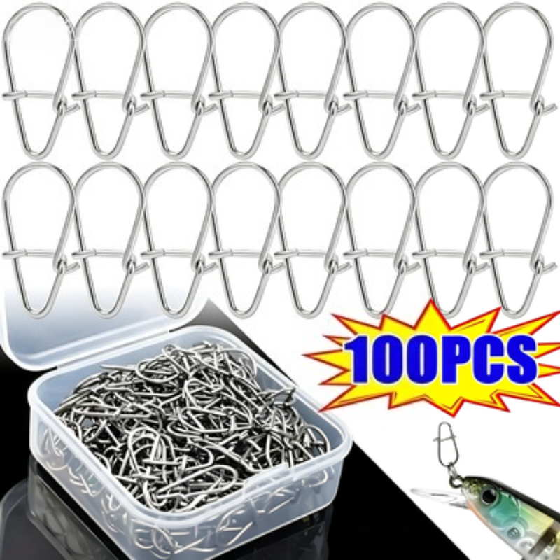 100PCS Stainless Steel Fishing - Fishing Lure Accessories 评论和价格