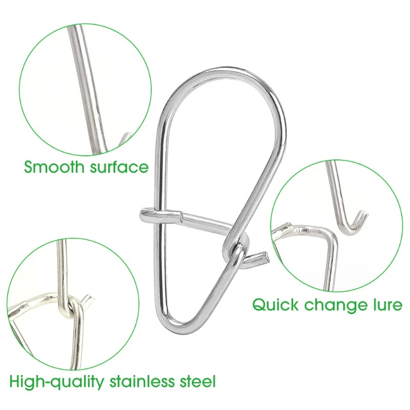 100PCS Stainless Steel Fishing - Fishing Lure Accessories 评论和价格
