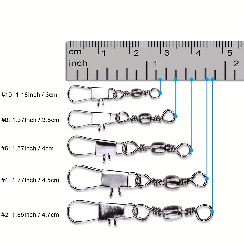 50/200pcs Barrel Snap Swivel F - Fishing Lure Spinnerbait 评论和价格