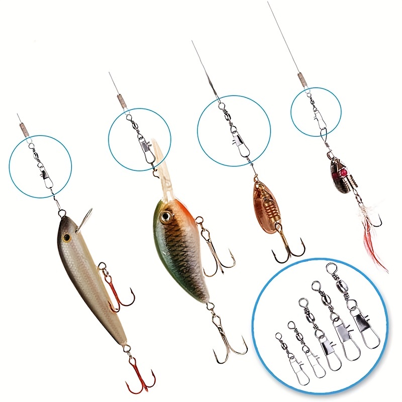 50/200pcs Barrel Snap Swivel F - Fishing Lure Spinnerbait 评论和价格